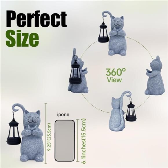 🐱 Solar Cat Garden Statue – Waterproof Outdoor Decorative Light for Yard & Pati - Picture 5 of 7
